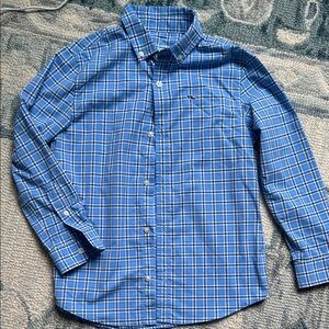 Vineyard Vines Blue Plaid Kids Button Down Shirt